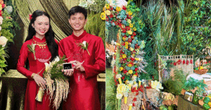 co dau ca mau dung 300kg rau cu trang tri dam cuoi khach an xong co qua mang ve 1649