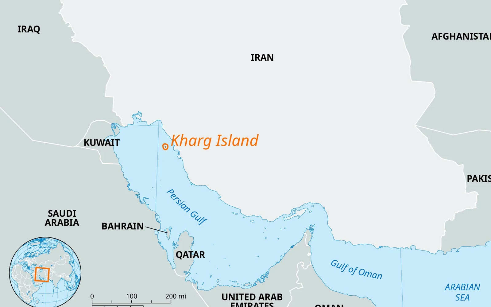 dao Kharg Iran trong vinh Ba Tu eo bien Hormuz vinh Oman lanh tho Iran britannica