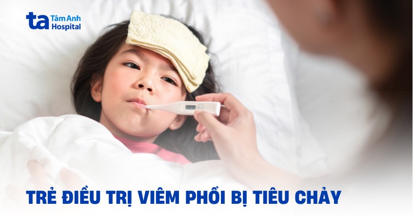 tre dieu tri viem phoi bi tieu chay